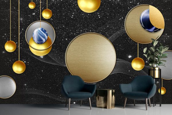 Modern Light Luxury Abstract Geometric Golden Background - Image 3
