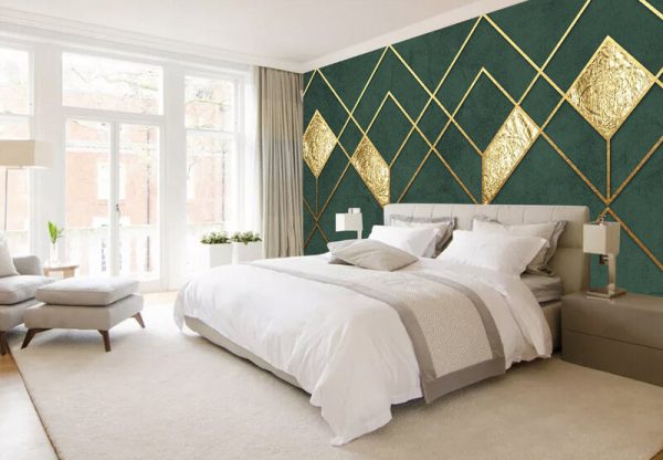Modern Light Luxury 3d Geometric Metal Line Wall Background - Image 3