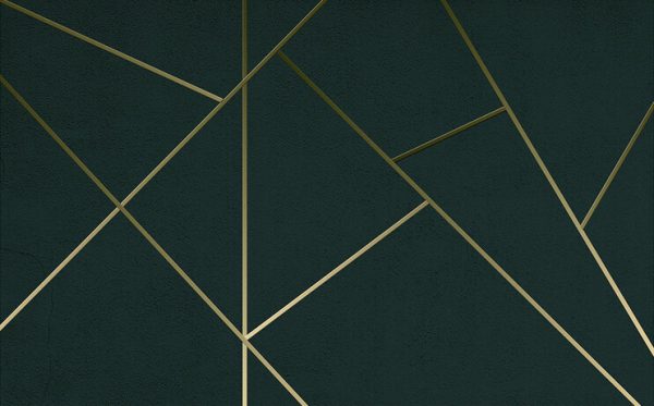 Modern Geometric Three-dimensional Golden Line Background Wall - Image 2