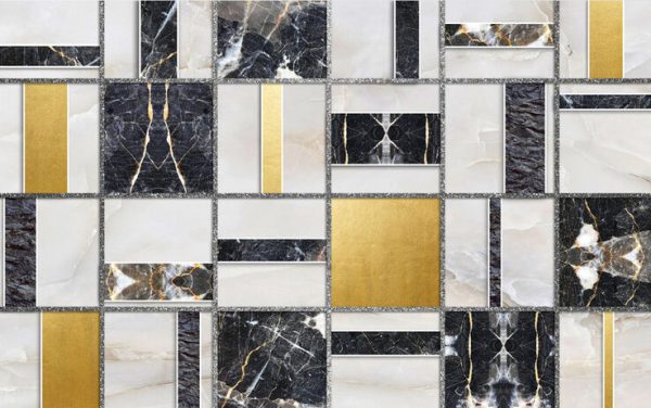 Modern Abstract Geometric Gold Foil Background Wall - Image 2