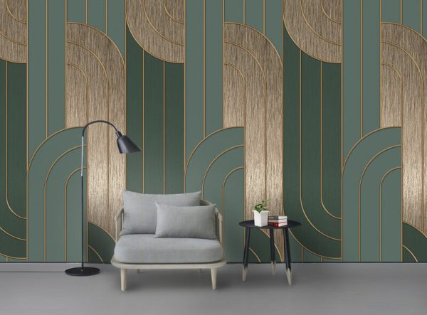 Modern Light Luxury 3D Geometric Wallpaper Metal Line Wall Background