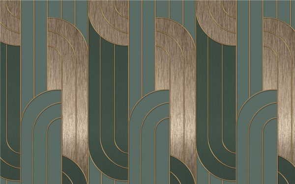 Modern Light Luxury 3D Geometric Wallpaper Metal Line Wall Background - Image 2
