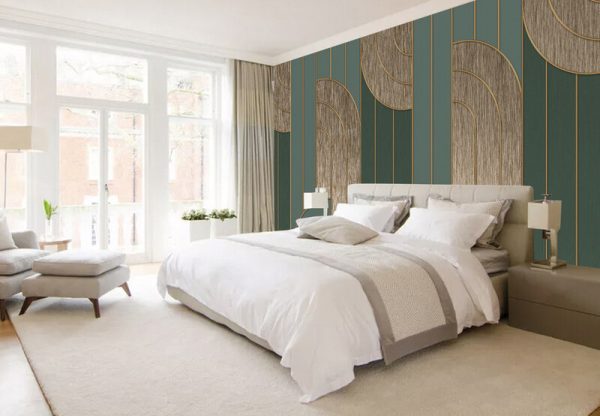 Modern Light Luxury 3D Geometric Wallpaper Metal Line Wall Background - Image 3