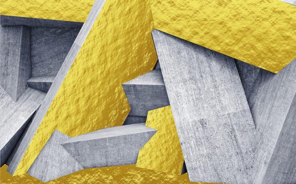 Modern Abstract Geometric Golden Background Wall - Image 2