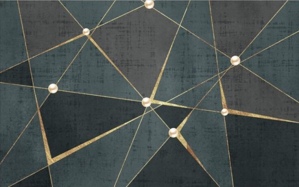 Modern Abstract Geometric Line Background Wall Mural - Image 3
