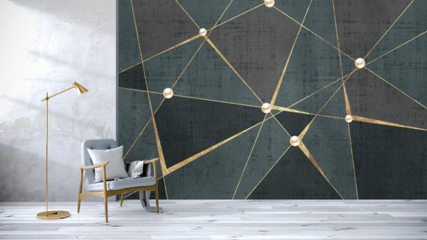 Modern Abstract Geometric Line Background Wall Mural