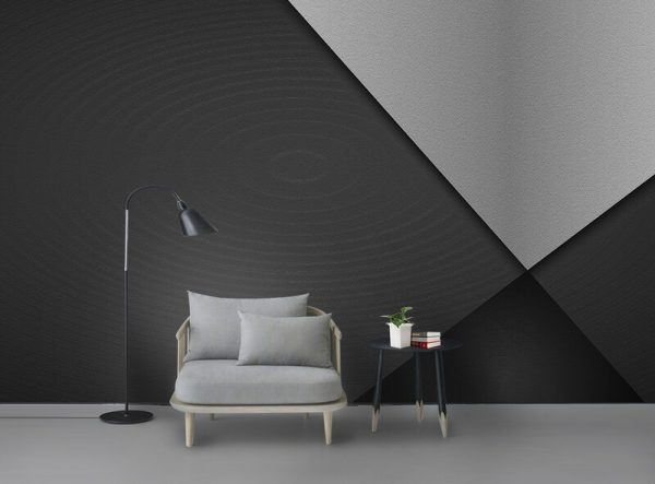 Black and White Abstract Geometric Mud Wall Background